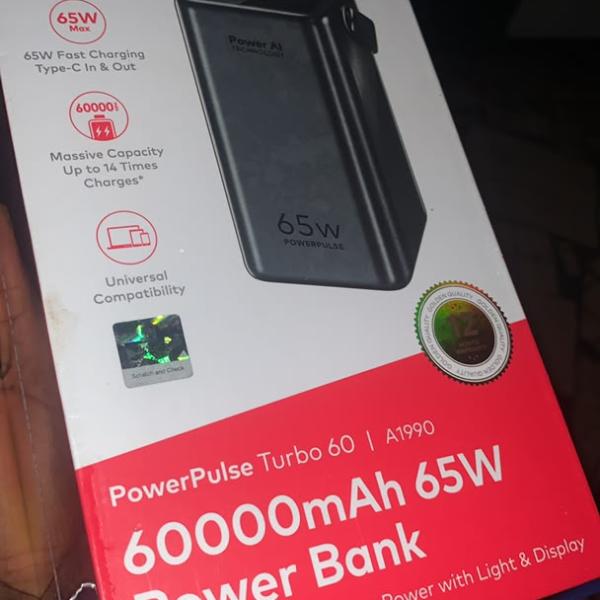 Itel powerpulse turbo 60 60,000MAH 65W powerbank